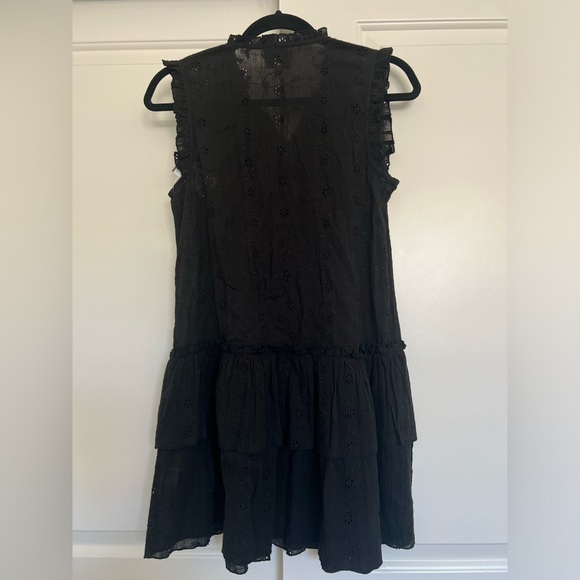 NEW Playa Lucila Black Eyelet Ruffle Tiered Mini Dress Cover-Up Boho Beachy S - Picture 5 of 13